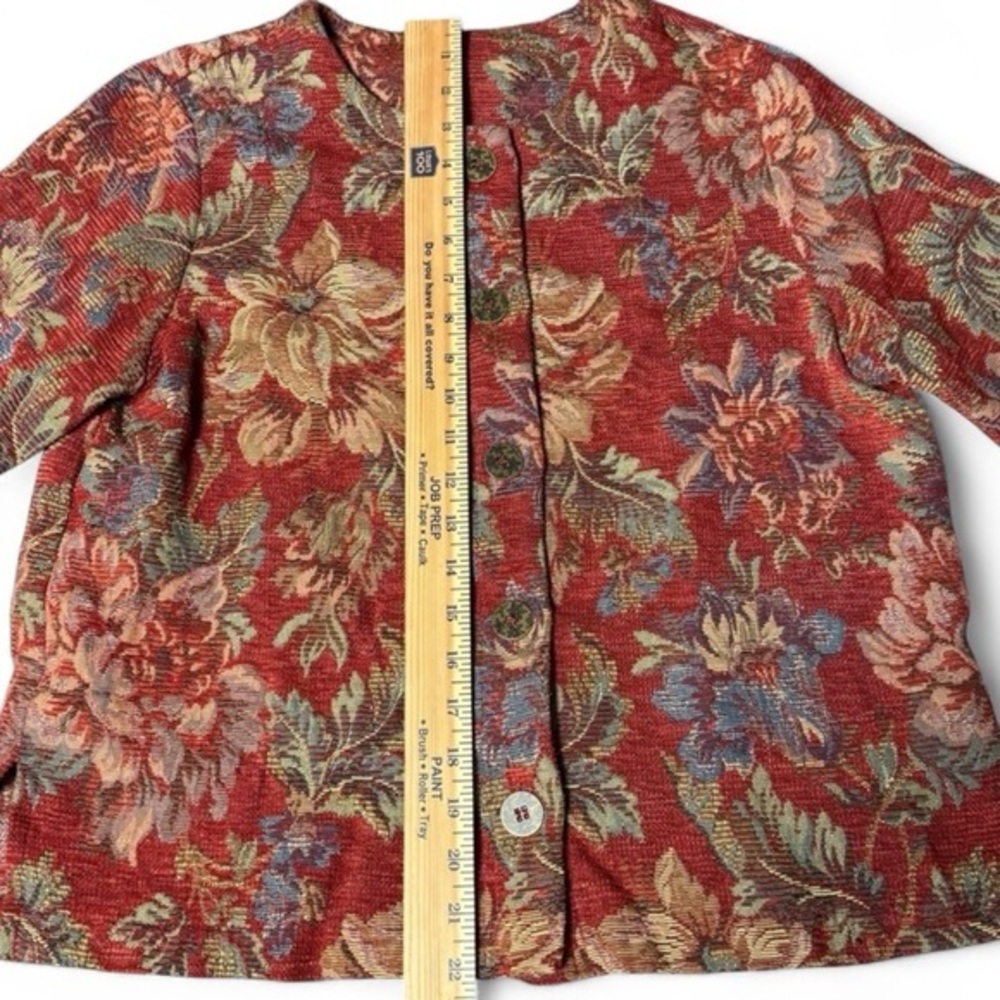 COLDWATER‎ CREEK FLORAL TAPESTRY JACKET SIZE WOMANS PETITE MEDIUM - Picture 9 of 9